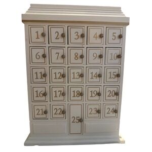 Wood compartment Calendar 25 Day Countdown holiday  apothecary door‎ knobs